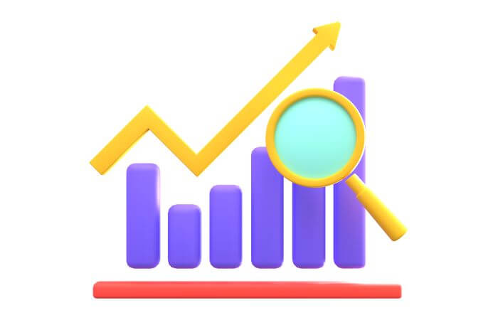 Gráfico mostrando análise de crescimento, uma ferramenta útil para avaliar o sucesso no Instagram.