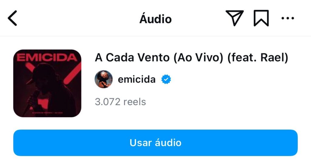 Capa do single "A Cada Vento (Ao Vivo)" de Emicida com participação de Rael.